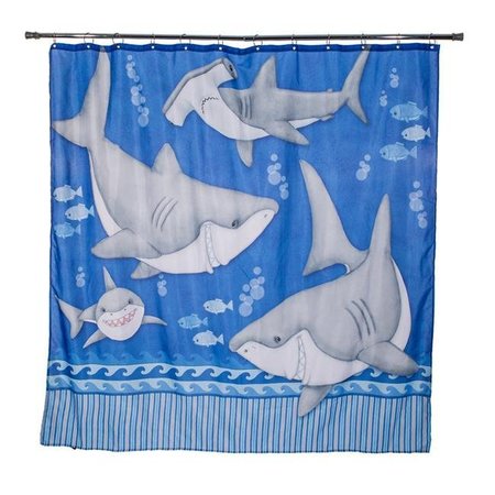 BORDERS UNLIMITED Borders Unlimited 70022 Fishn Sharks - Under Water Shower Curtain 70022